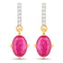 1.75 Carat Genuine Ruby and White Diamond 14K Yellow Gold Earrings by Bids.com