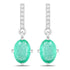 1.49 Carat Genuine Zambian Emerald and White Diamond 10K White Gold Earrings  DestGlow