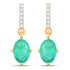 1.49 Carat Genuine Zambian Emerald and White Diamond 10K Yellow Gold Earrings by Bids.com