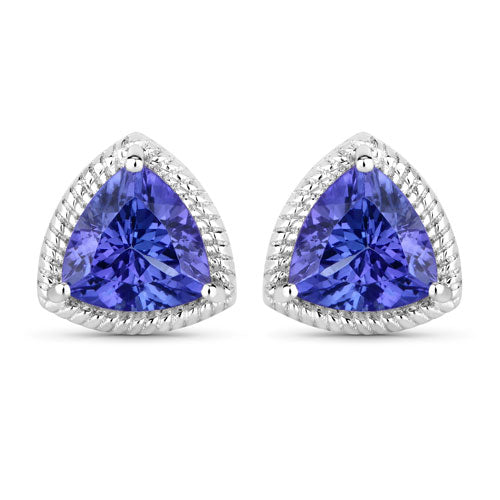 4.24 Carat Genuine Tanzanite 14K White Gold Earrings by Bids.com