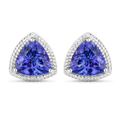 4.24 Carat Genuine Tanzanite 14K White Gold Earrings by Bids.com