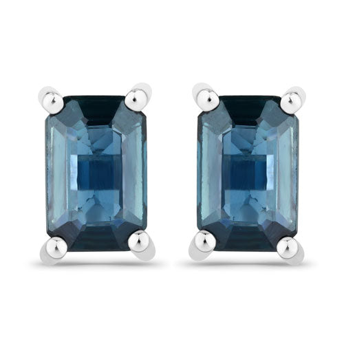 0.80 Carat Genuine Blue Sapphire 14K White Gold Earrings by Bids.com