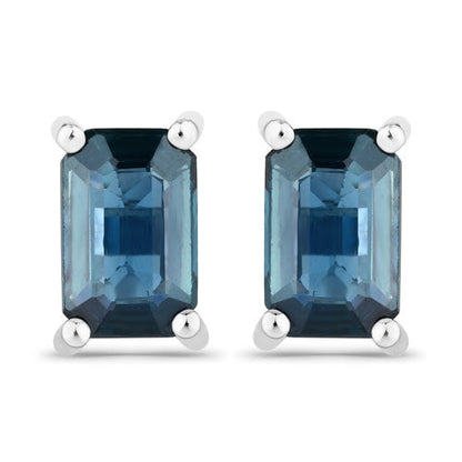 0.80 Carat Genuine Blue Sapphire 14K White Gold Earrings by Bids.com