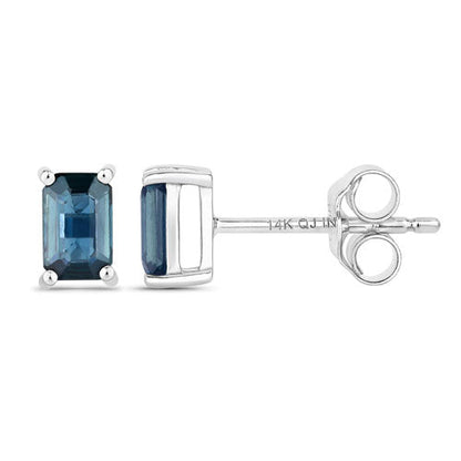 0.80 Carat Genuine Blue Sapphire 14K White Gold Earrings by Bids.com