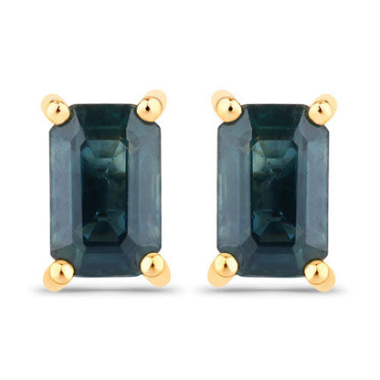 0.80 Carat Genuine Blue Sapphire 14K Yellow Gold Earrings by Bids.com