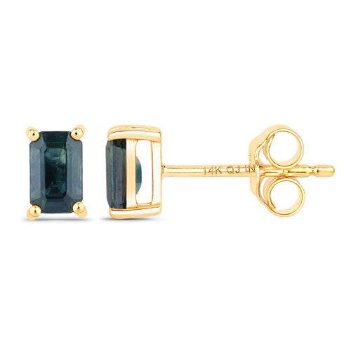 0.80 Carat Genuine Blue Sapphire 14K Yellow Gold Earrings by Bids.com