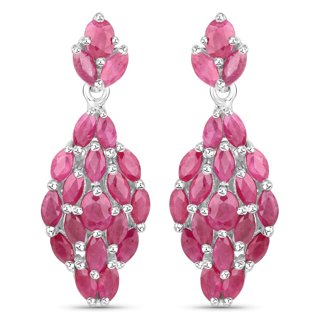 4.12 Carat Genuine Ruby .925 Sterling Silver Earrings by Avera Group