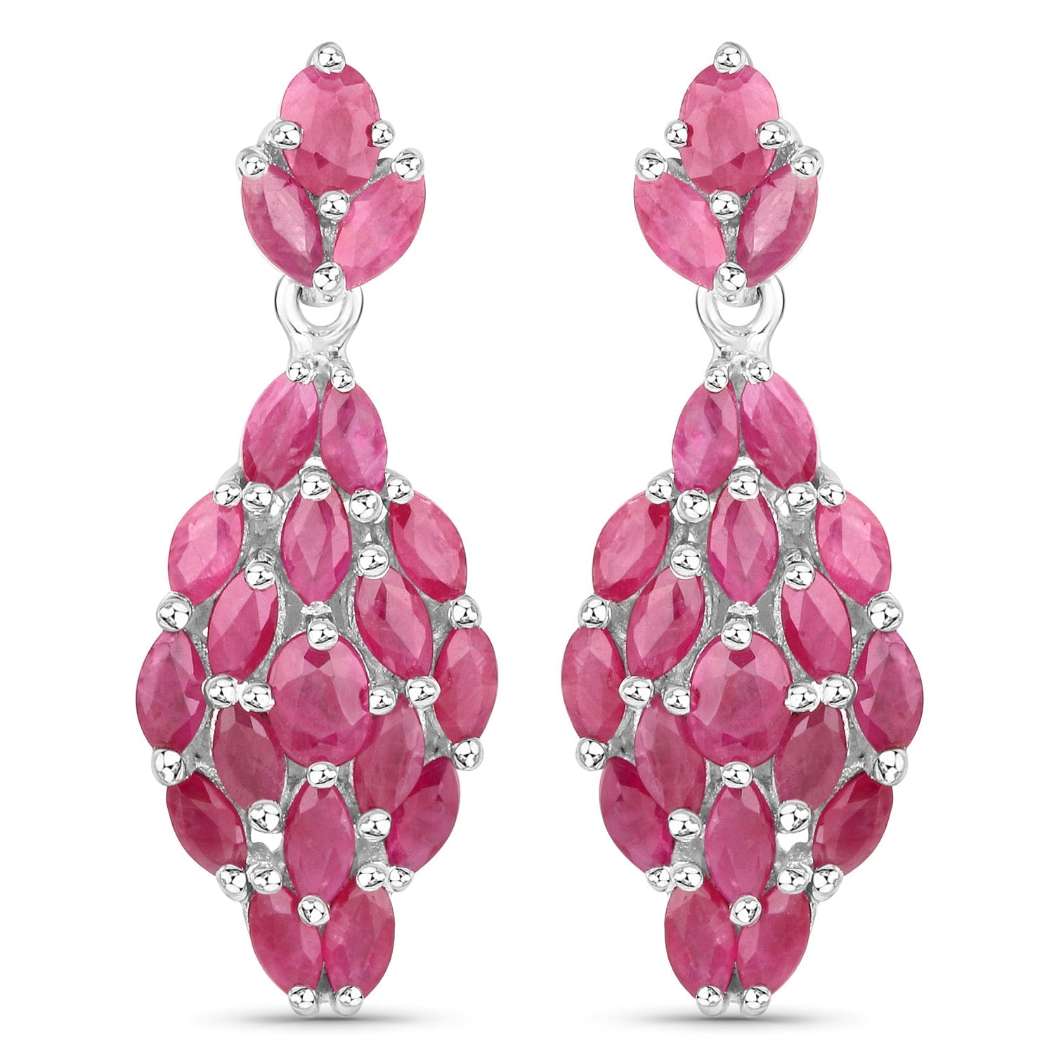 4.12 Carat Genuine Ruby .925 Sterling Silver Earrings by Avera Group