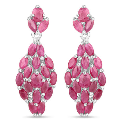 4.12 Carat Genuine Ruby .925 Sterling Silver Earrings by Bids.com