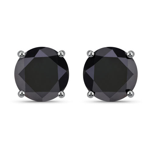 4.25 Carat Genuine Black Diamond 14K White Gold Earrings by Bids.com