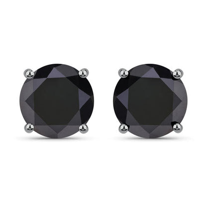 4.25 Carat Genuine Black Diamond 14K White Gold Earrings by Bids.com