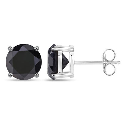 4.91 Carat Genuine Black Diamond 14K White Gold Earrings by Bids.com