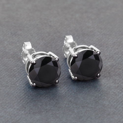 4.81 Carat Genuine Black Diamond 14K White Gold Earrings  DestGlow