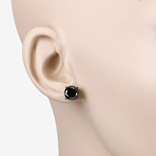 3.08 Carat Genuine Black Diamond 14K White Gold Earrings  DestGlow