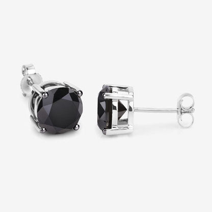 4.25 Carat Genuine Black Diamond 14K White Gold Earrings by Bids.com