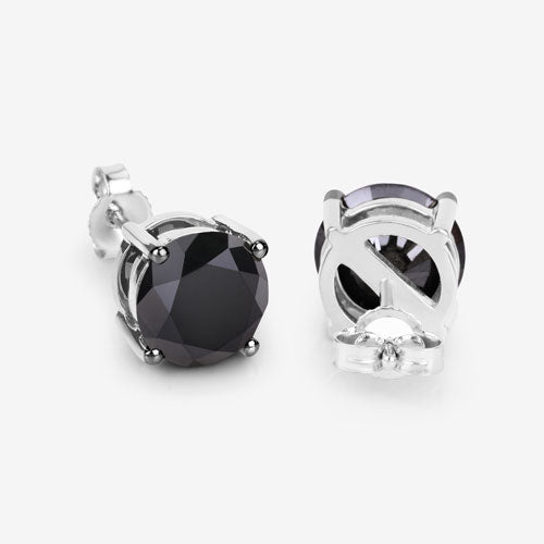 3.08 Carat Genuine Black Diamond 14K White Gold Earrings  DestGlow