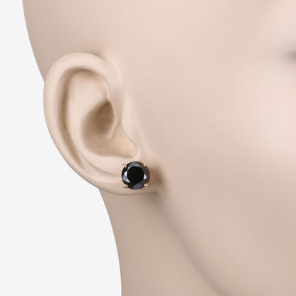 3.48 Carat Genuine Black Diamond 14K Yellow Gold Earrings  DestGlow