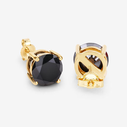 3.48 Carat Genuine Black Diamond 14K Yellow Gold Earrings  DestGlow