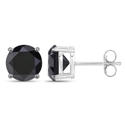 4.81 Carat Genuine Black Diamond 14K White Gold Earrings  DestGlow