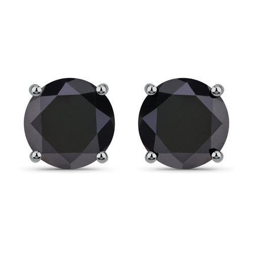 3.08 Carat Genuine Black Diamond 14K White Gold Earrings  DestGlow