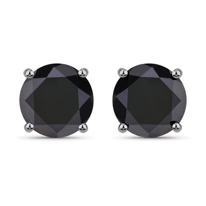 3.08 Carat Genuine Black Diamond 14K White Gold Earrings  DestGlow