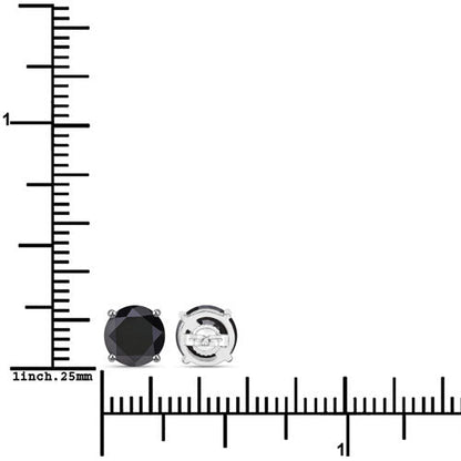 3.08 Carat Genuine Black Diamond 14K White Gold Earrings  DestGlow