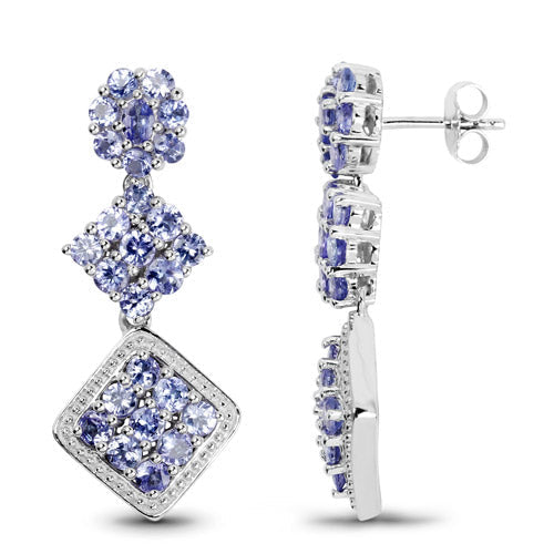 4.92 Carat Genuine Tanzanite .925 Sterling Silver Earrings  DestGlow
