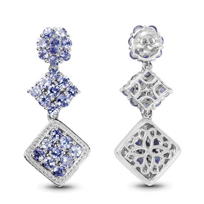 4.92 Carat Genuine Tanzanite .925 Sterling Silver Earrings  DestGlow