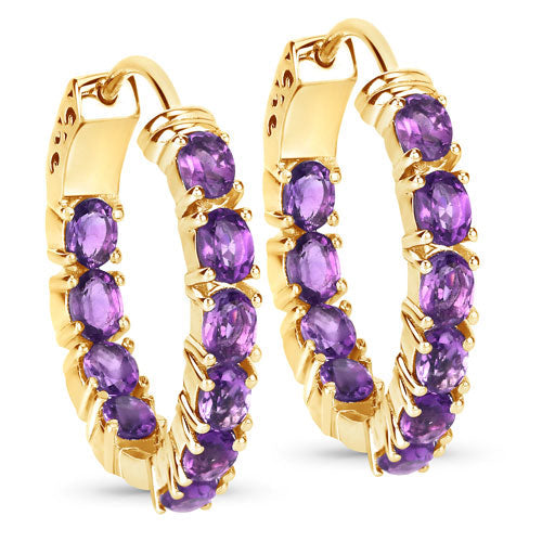 3.20 Carat Genuine Amethyst .925 Sterling Silver Earrings by Bids.com