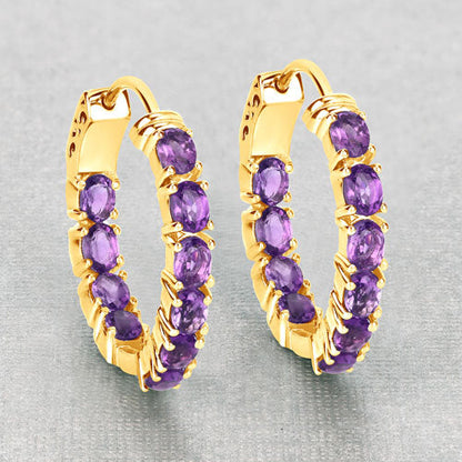 3.20 Carat Genuine Amethyst .925 Sterling Silver Earrings by Bids.com