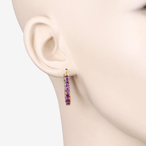 3.20 Carat Genuine Amethyst .925 Sterling Silver Earrings by Bids.com