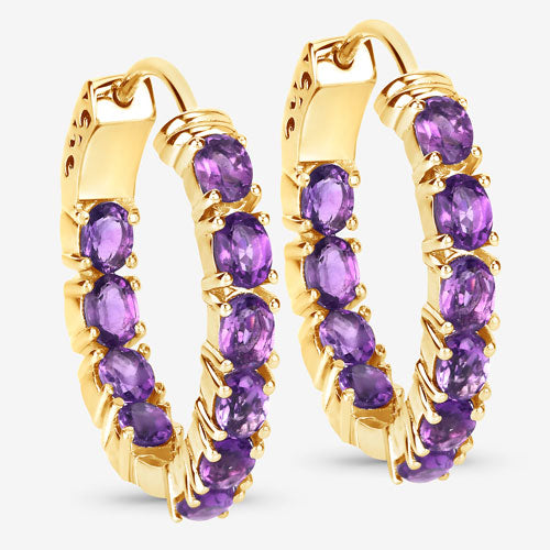 3.20 Carat Genuine Amethyst .925 Sterling Silver Earrings by Bids.com