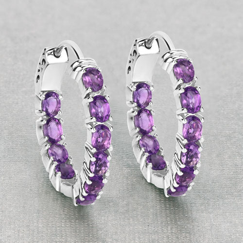 3.20 Carat Genuine Amethyst .925 Sterling Silver Earrings  DestGlow