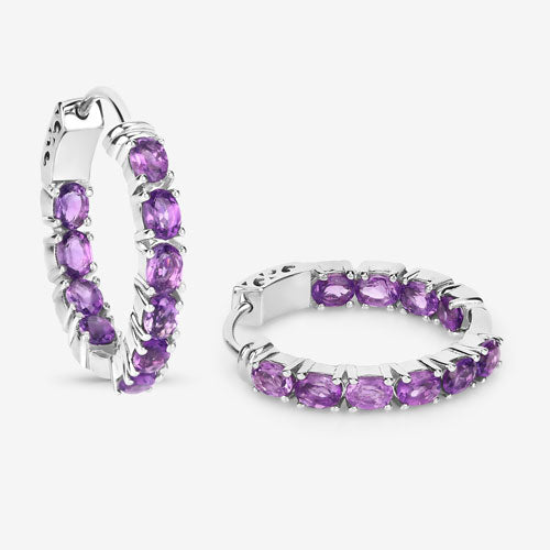 3.20 Carat Genuine Amethyst .925 Sterling Silver Earrings  DestGlow