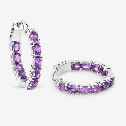 3.20 Carat Genuine Amethyst .925 Sterling Silver Earrings  DestGlow