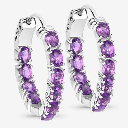 3.20 Carat Genuine Amethyst .925 Sterling Silver Earrings  DestGlow