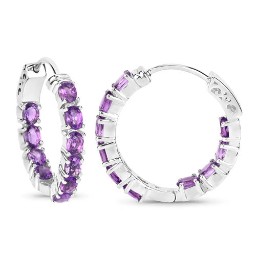 3.20 Carat Genuine Amethyst .925 Sterling Silver Earrings  DestGlow