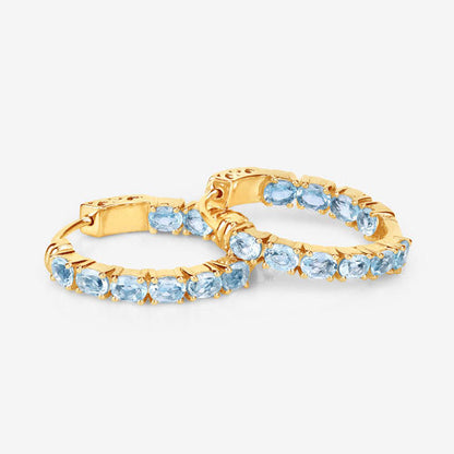 3.80 Carat Genuine Blue Topaz .925 Sterling Silver Earrings by Bids.com