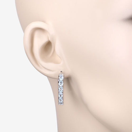 3.80 Carat Genuine Blue Topaz .925 Sterling Silver Earrings  DestGlow