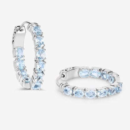 3.80 Carat Genuine Blue Topaz .925 Sterling Silver Earrings  DestGlow