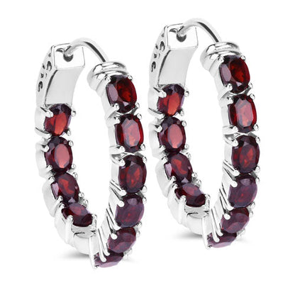 4.00 Carat Genuine Garnet .925 Sterling Silver Earrings by Bids.com