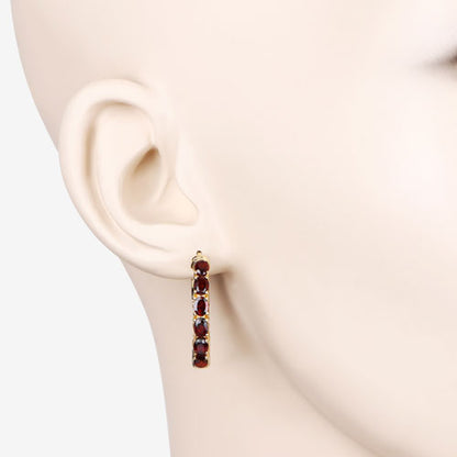 4.00 Carat Genuine Garnet .925 Sterling Silver Earrings by Bids.com