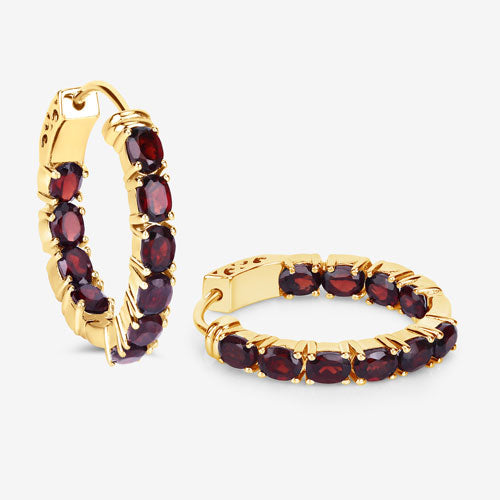 4.00 Carat Genuine Garnet .925 Sterling Silver Earrings by Bids.com