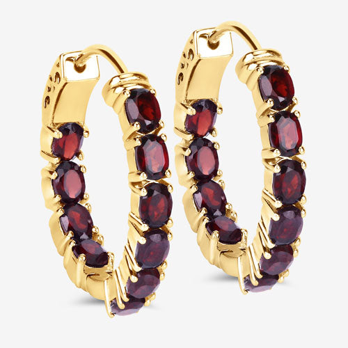 4.00 Carat Genuine Garnet .925 Sterling Silver Earrings by Bids.com