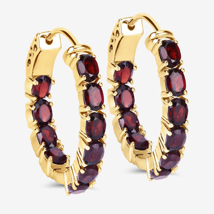 4.00 Carat Genuine Garnet .925 Sterling Silver Earrings by Bids.com