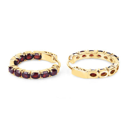 4.00 Carat Genuine Garnet .925 Sterling Silver Earrings by Bids.com