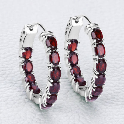 4.00 Carat Genuine Garnet .925 Sterling Silver Earrings by Bids.com