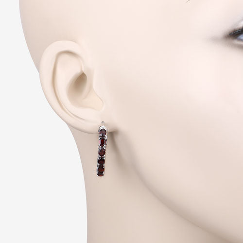 4.00 Carat Genuine Garnet .925 Sterling Silver Earrings by Bids.com