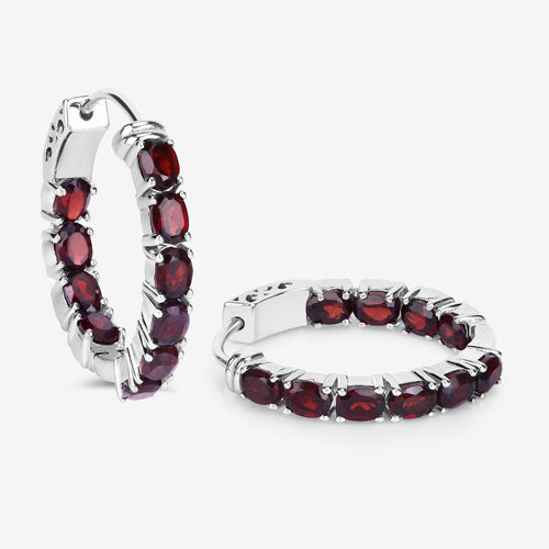 4.00 Carat Genuine Garnet .925 Sterling Silver Earrings by Bids.com