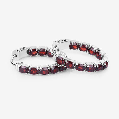 4.00 Carat Genuine Garnet .925 Sterling Silver Earrings by Bids.com